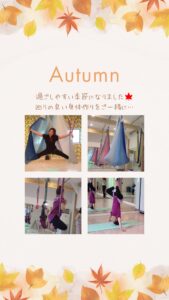 🍂秋だからエアリアルヨガ始めませんか🍂